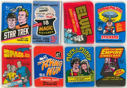 1955-1988 Assorted Brands Non-Sports Unopened Wax Packs Collection (28) Including 1976 Topps "Star Trek"
